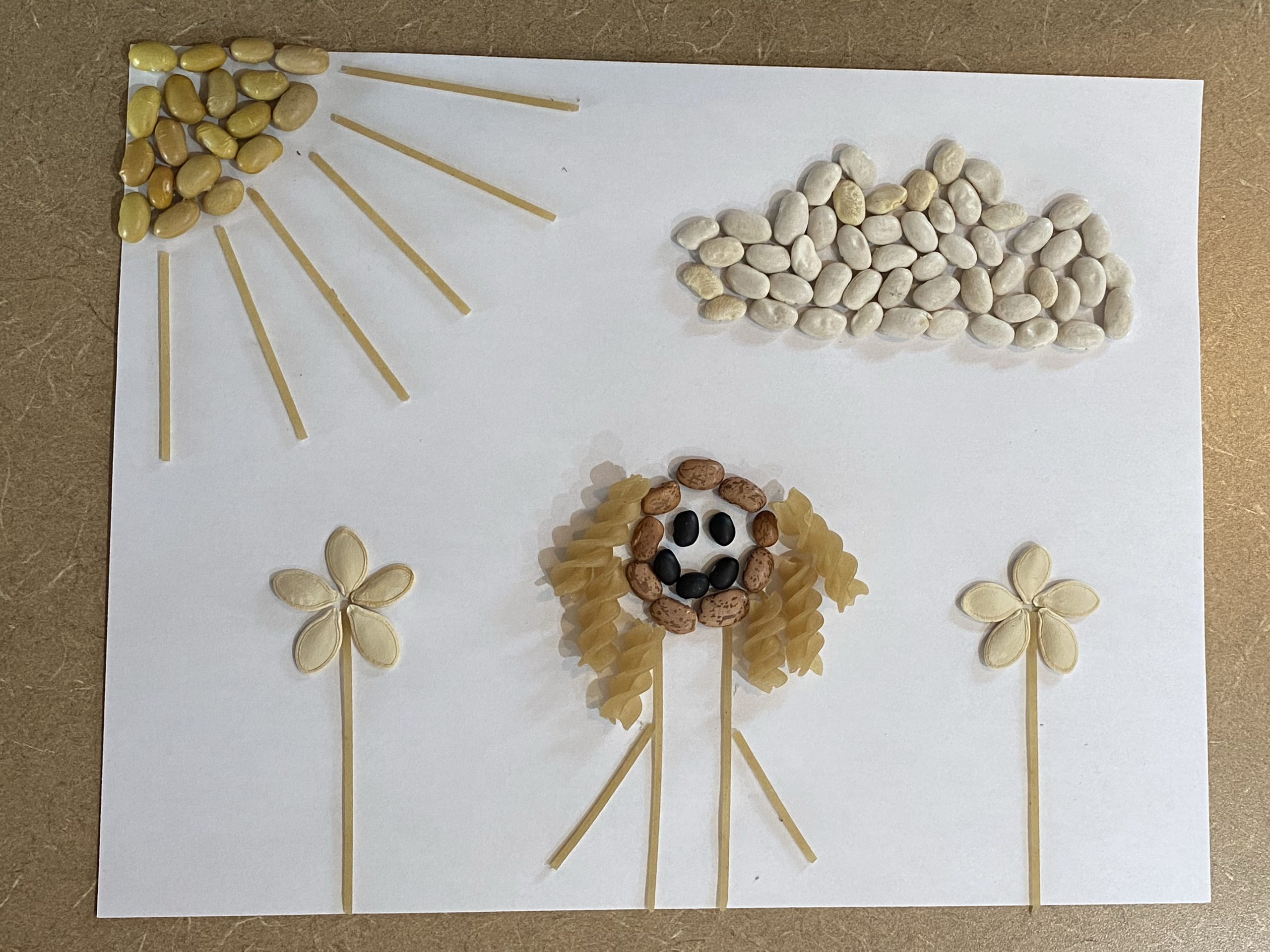 Bean, Seed, and Noodle Art Activity - Polishing Arrows
